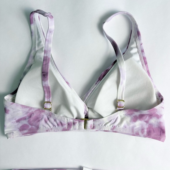 Fresh Water Brand - Purple and White High-Waist Tie-Dye Bikini Set Wome's size M - Picture 6 of 9